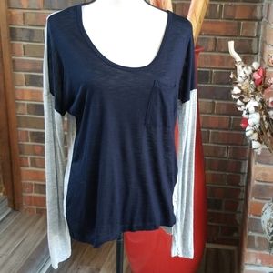 Madewell Asymmetric Long Sleeve Baseball Tee